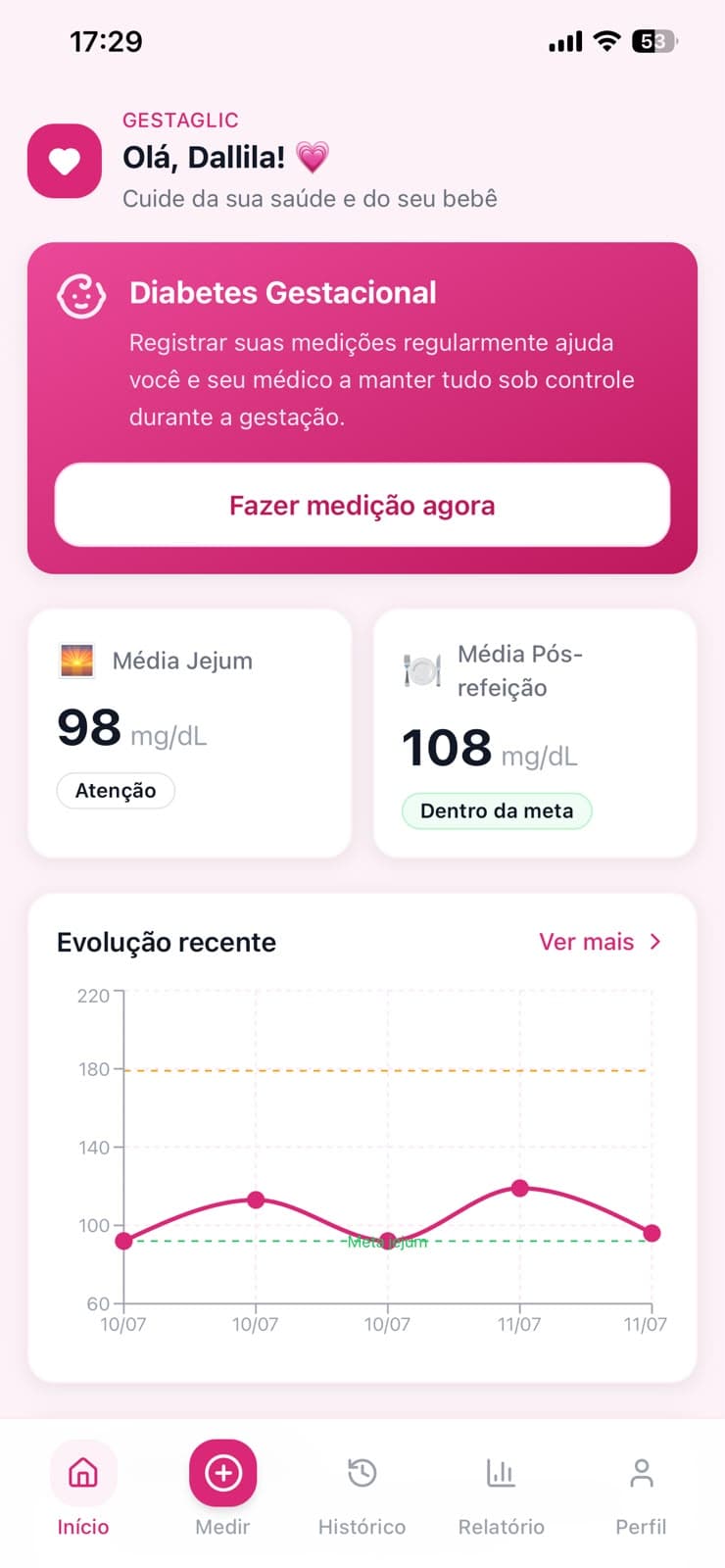 Print do app GestaGlic