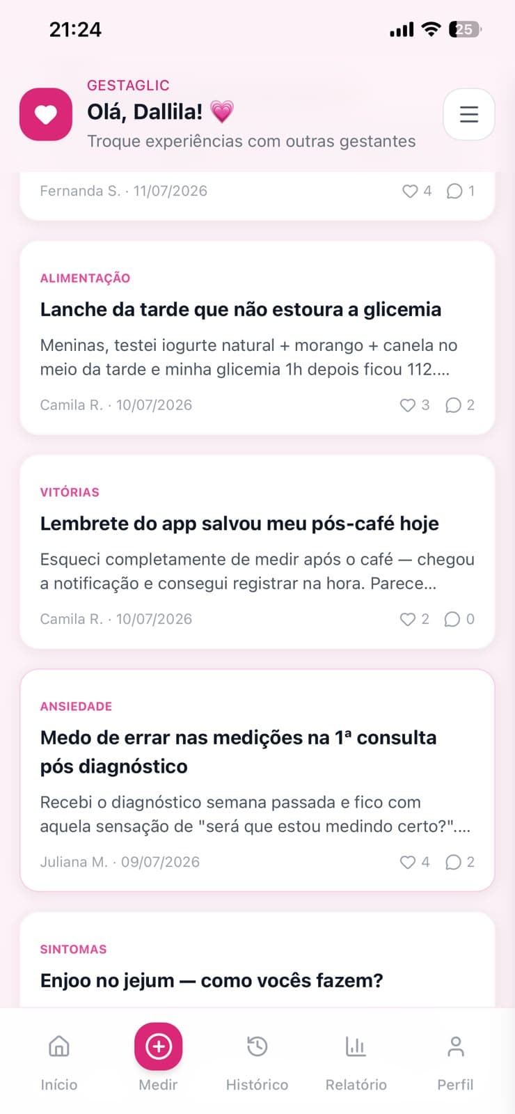 Comunidade GestaGlic — feed de posts